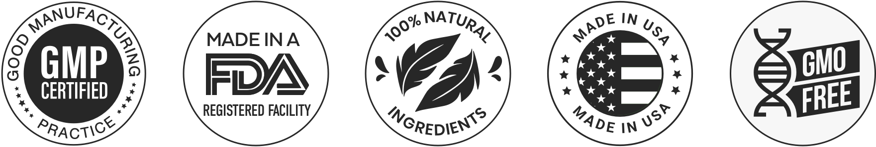 ProDentim certifications: GMP certified FDA registered facility natural ingredients made in USA and GMO free