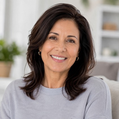 Smiling mature woman used as ProDentim review portrait